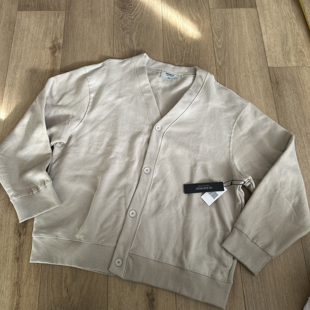 Originals Brooklyn Cloth Boxy Heavyweight V Neck Button‎ Cardigan Beige Men S